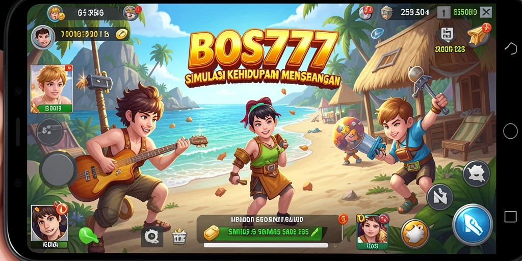 Tampilan gameplay menarik dalam simulasi kehidupan di BOS777.