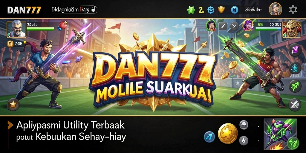 Screenshot utama DAN777 menampilkan antarmuka aplikasi yang modern dan fungsional.