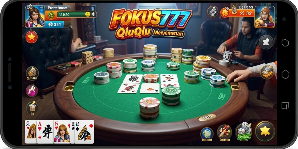 Tampilan gameplay QiuQiu yang menegangkan di FOKUS777.