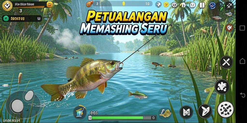 Tangkapan ikan yang besar dan indah dalam gameplay HO3.