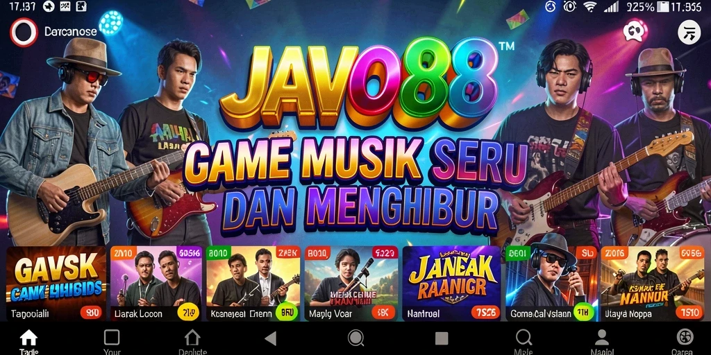 Screenshot gameplay <strong>JAVO88</strong> menunjukkan interaksi seru para pemain dengan musik.