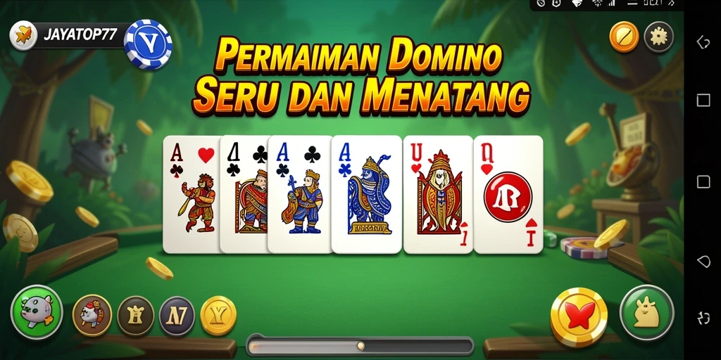 Tampilan gameplay JAYATOP77 yang seru dan menarik dalam permainan Domino.