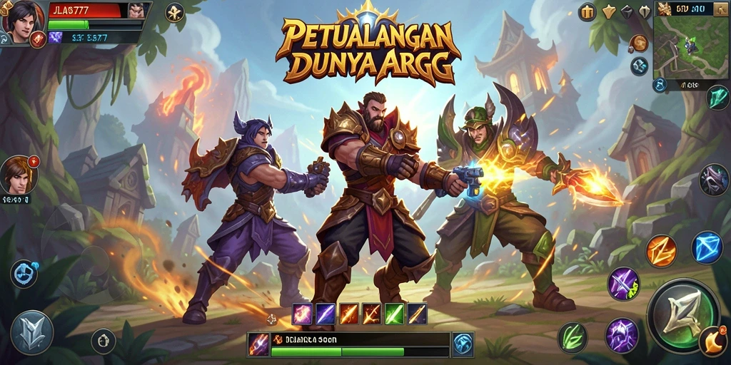 Tampilan fokus pada pertarungan mendebarkan dalam dunia fantasi ARPG.