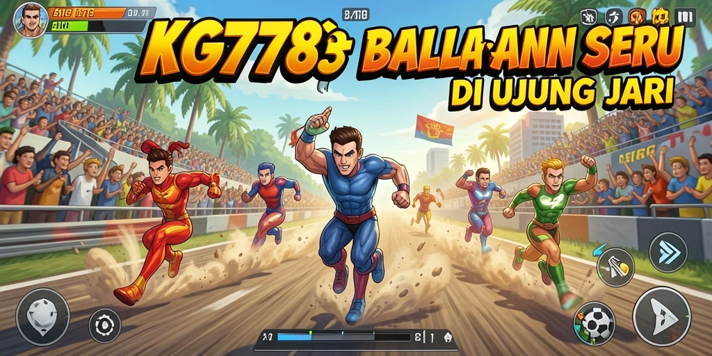Screenshot utama KG778 menampilkan balapan seru dengan mobil cepat.