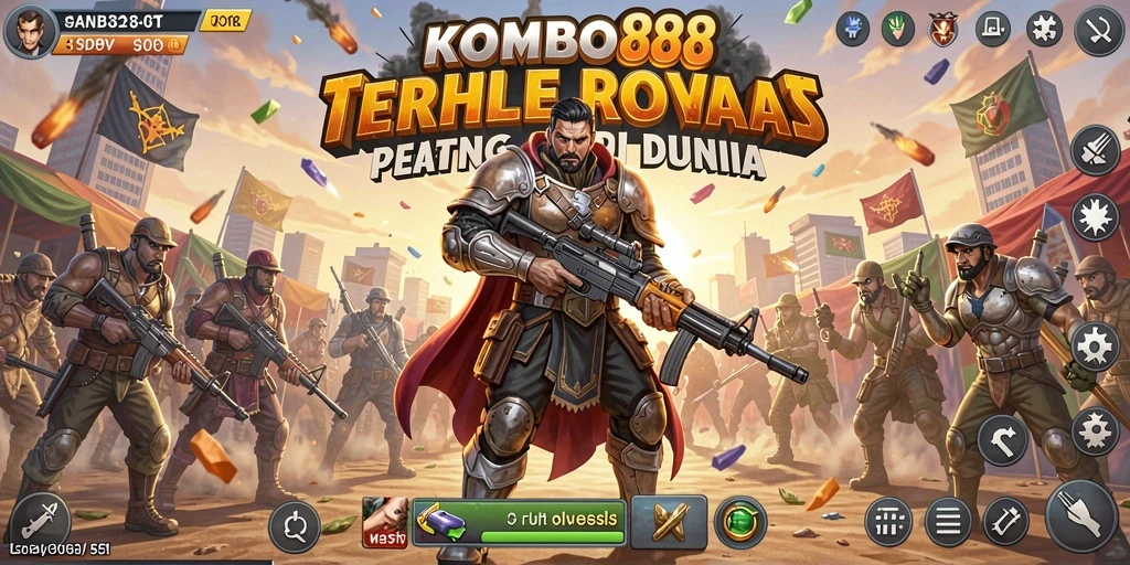 Tangkapan layar yang menggambarkan aksi seru dan strategi dalam KOMBO88 Battle Royale.