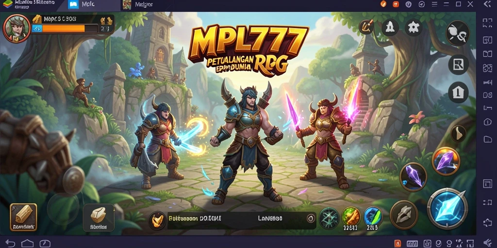 Tangkapan layar utama MPL777 menunjukkan aksi intens dalam game RPG.