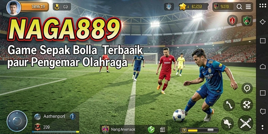 Screenshot gameplay NAGA889 yang menampilkan aksi seru di lapangan sepak bola.