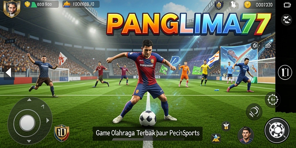 Screenshot utama PANGLIMA77 menampilkan aksi seru dalam permainan olahraga.