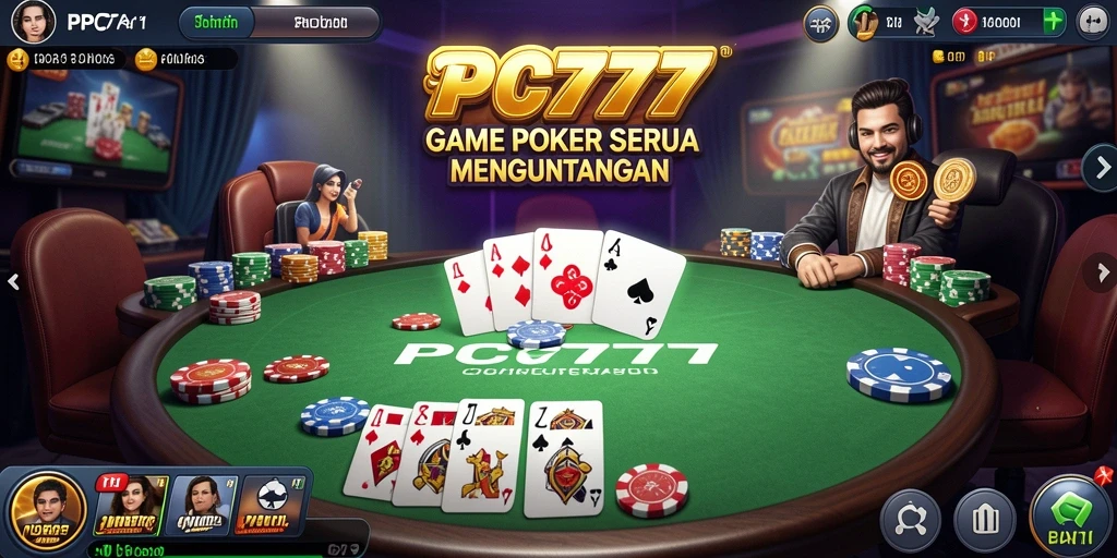 Gameplay intens dan seru dalam PC777 Poker.