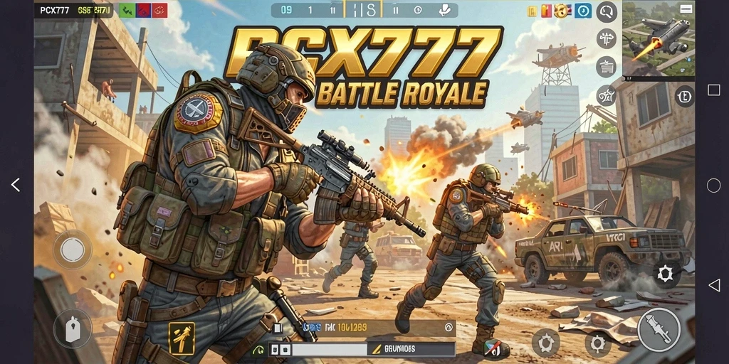 Gameplay seru PCX777 dalam pertempuran Battle Royale.