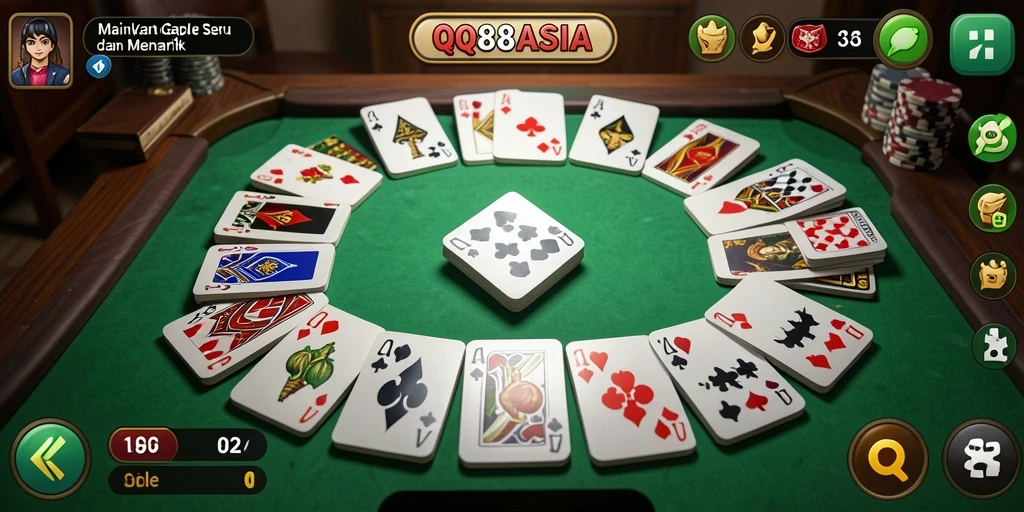 Screenshot menunjukkan momen seru bermain Gaple di QQ88ASIA.