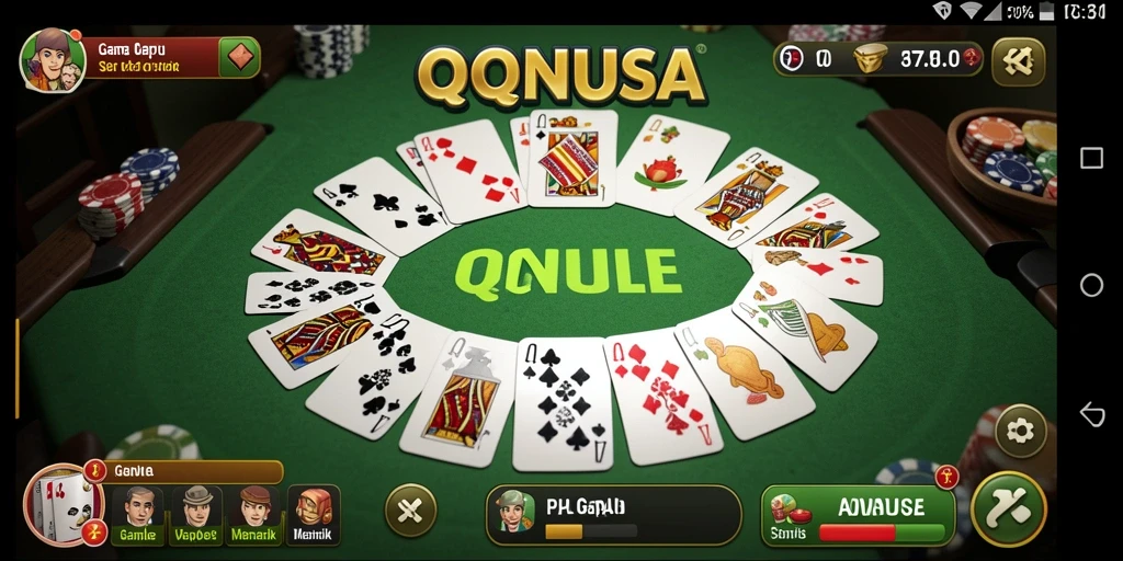 Tampilan gameplay Gaple yang seru di QQNUSA.
