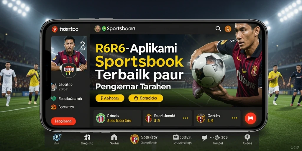 Screenshot utama R6R6 menampilkan antarmuka sportsbook yang informatif.