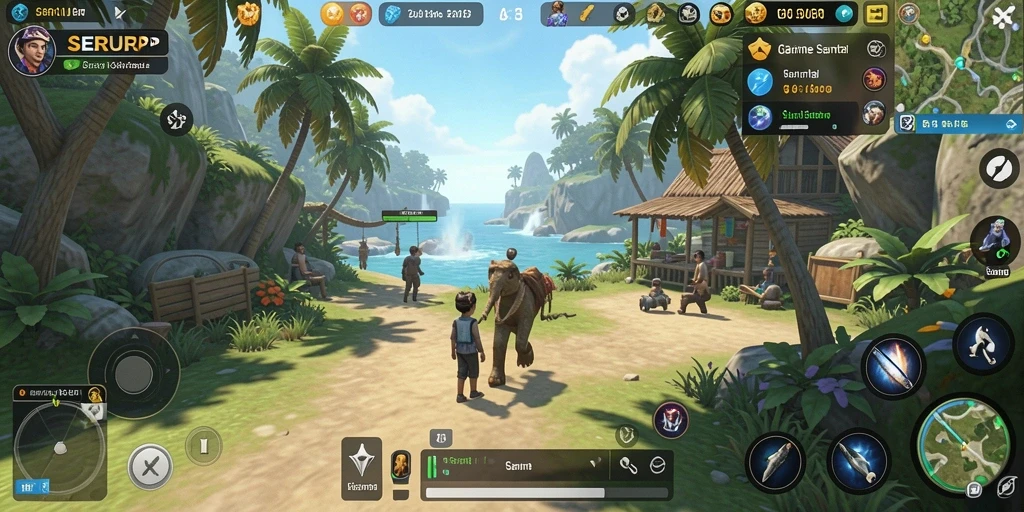 Tampilan gameplay SERURP yang colorful dan menarik.