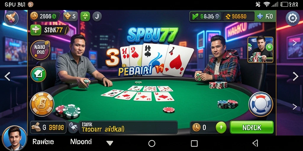 Gameplay seru di SPBU77 menampilkan aksi Poker yang mendebarkan.