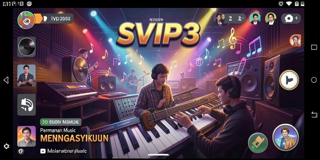 Tampilan gameplay SVIP3 yang menarik dengan berbagai tantangan musik.