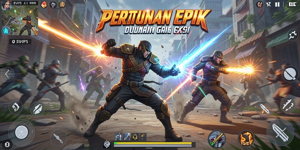 Tangkapan layar gameplay seru dari SVIP5 yang menunjukkan aksi pertarungan.