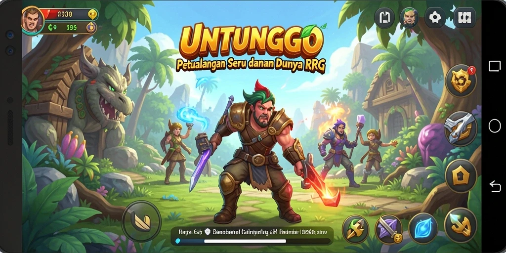 Tampilan gameplay menarik dari UNTUNGGO dalam dunia RPG.
