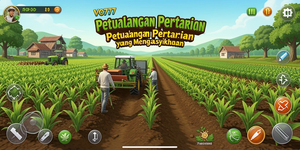 Tampilan gameplay menarik dari VO777 yang menampilkan pertanian yang seru.