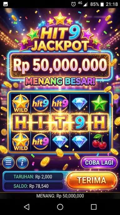 Tampilan utama aplikasi hit9 dengan berbagai kategori.